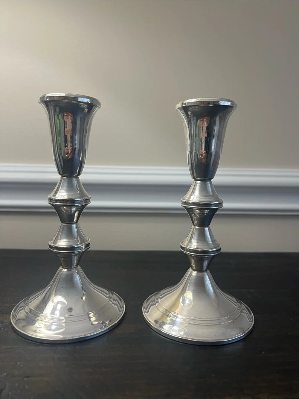 Duchin Weighted Sterling Silver Candlesticks Pair Vintage 7